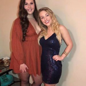 Dark Blue Sequin Dress